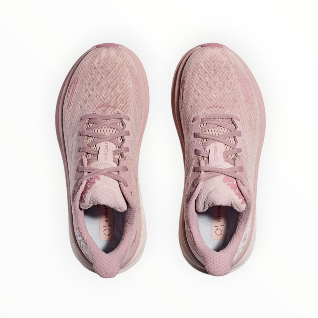 WOMEN HOKA CLIFTON 9 RUNNING SHOES (Pink) - SS23
