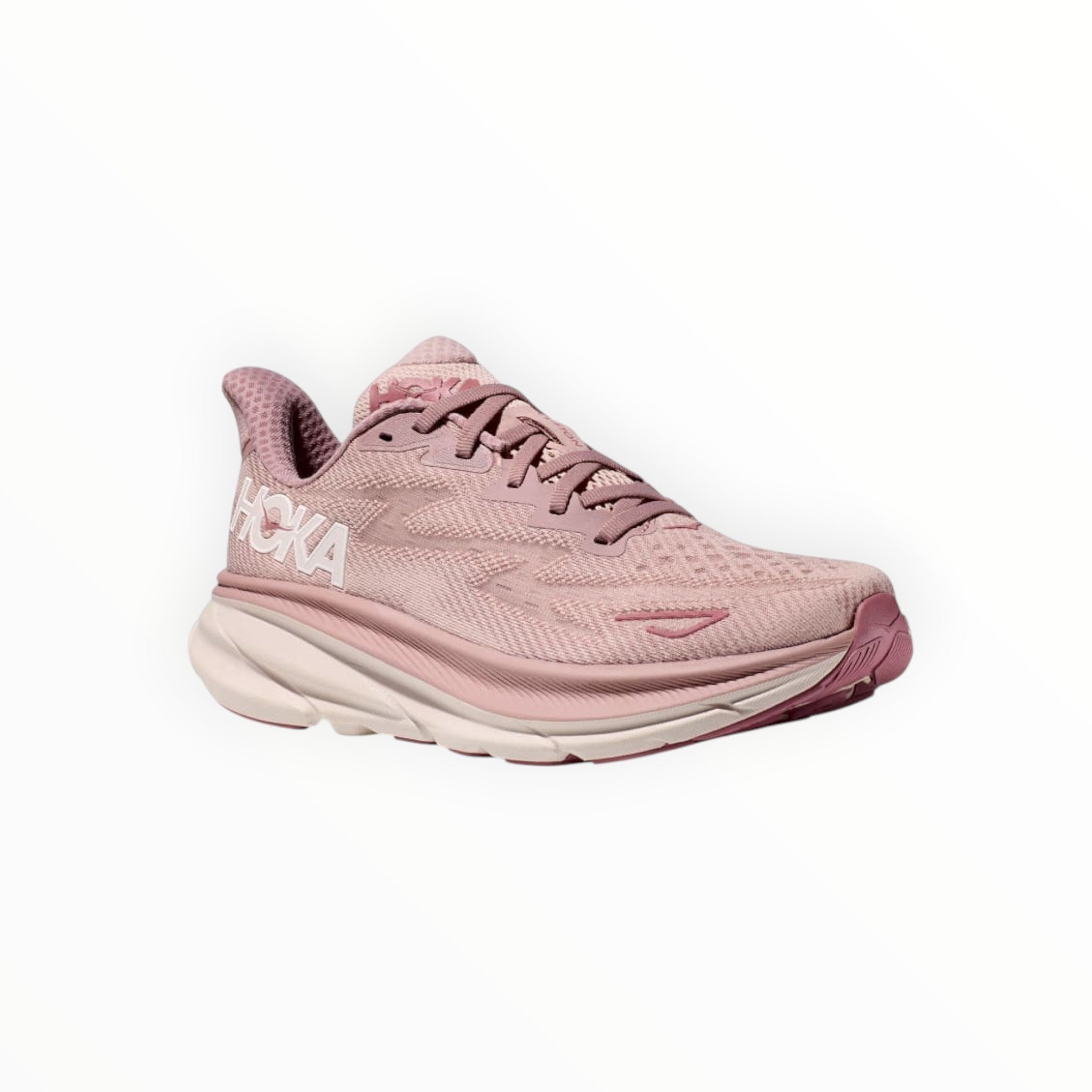 WOMEN HOKA CLIFTON 9 RUNNING SHOES (Pink) - SS23
