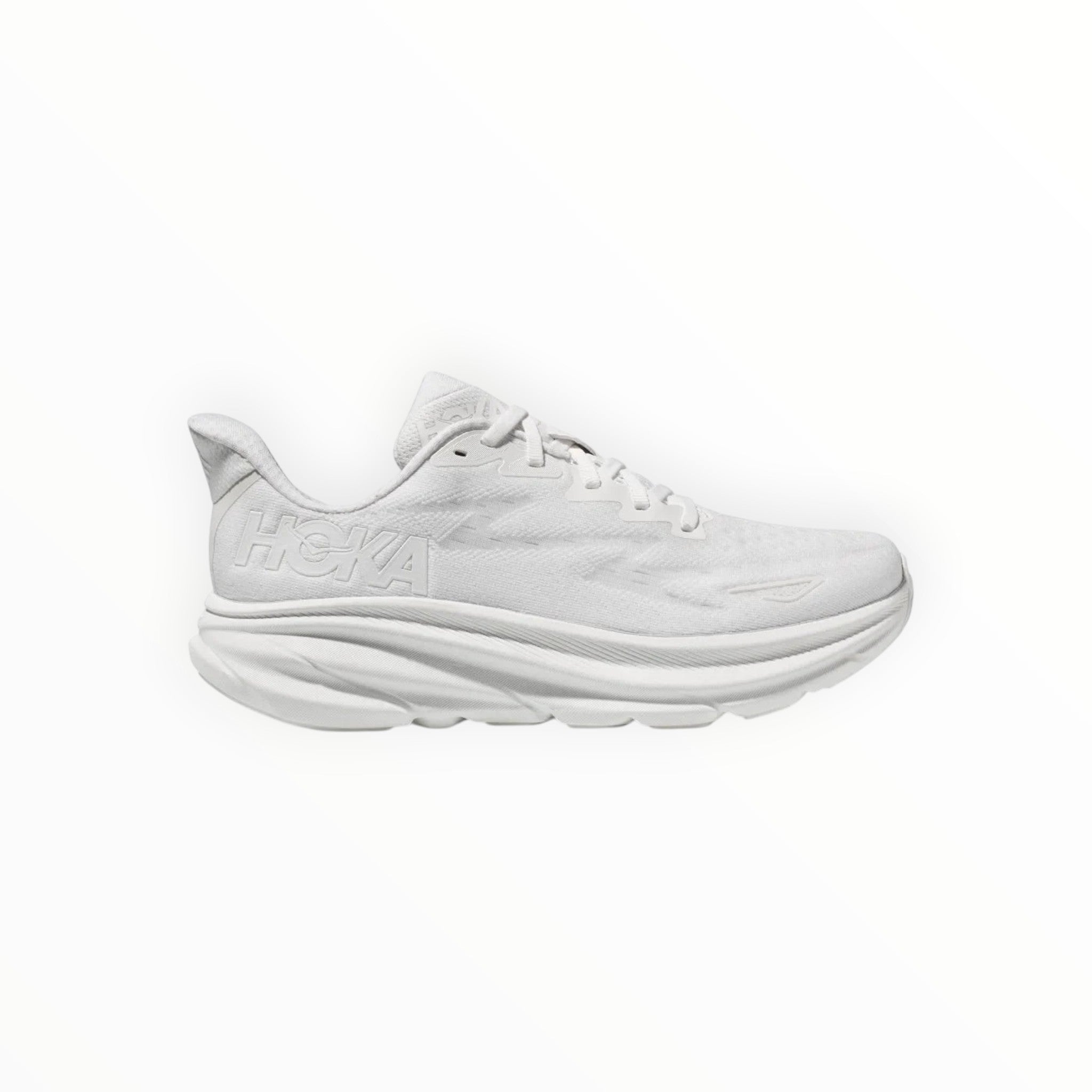 WOMEN HOKA CLIFTON 9 RUNNING SHOES (White) - SS23