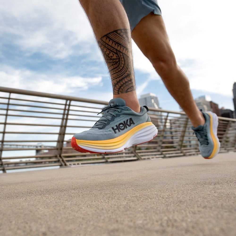 HOKA BONDI 8 WOMEN'S RUNNING SHOES (GOBLIN BLUE / MOUNTAIN SPRING) - SS23