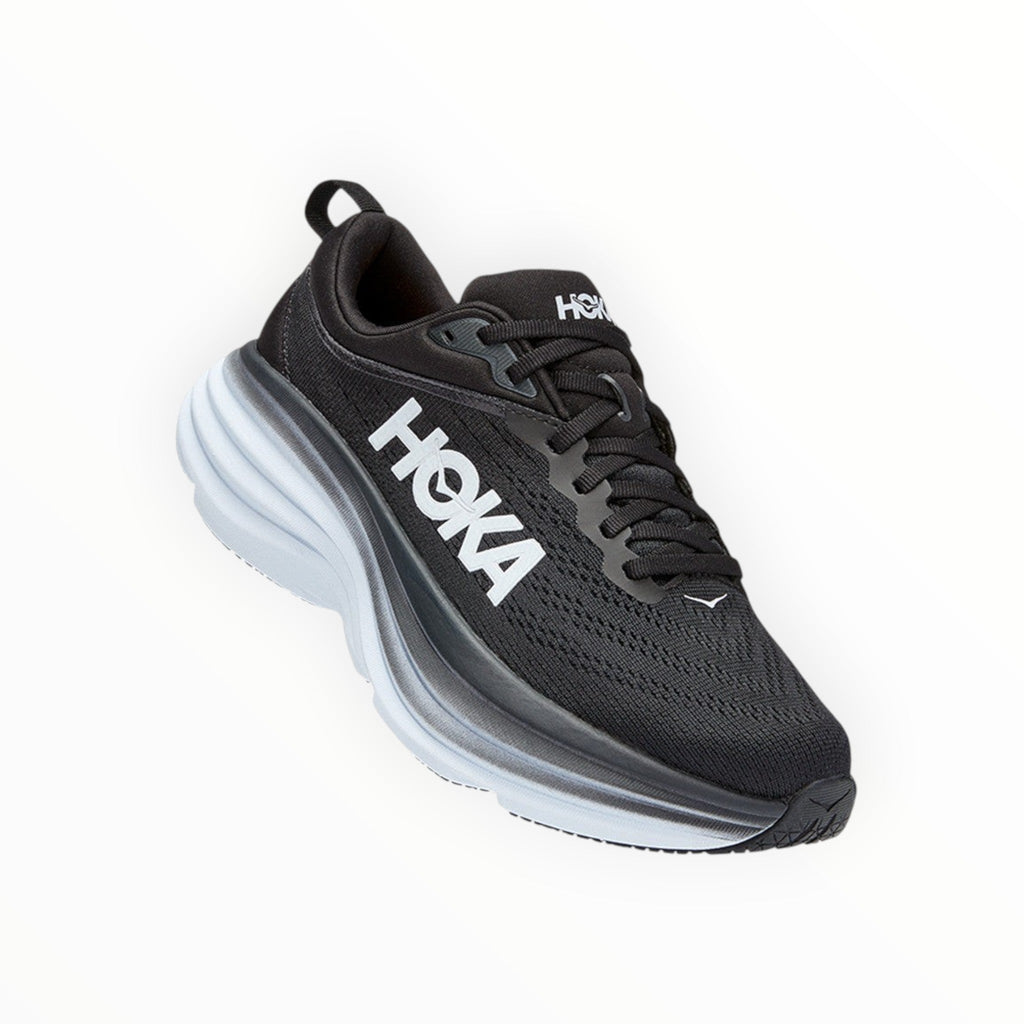 HOKA BONDI 8 WOMEN'S RUNNING SHOES (Black & White) - SS23
