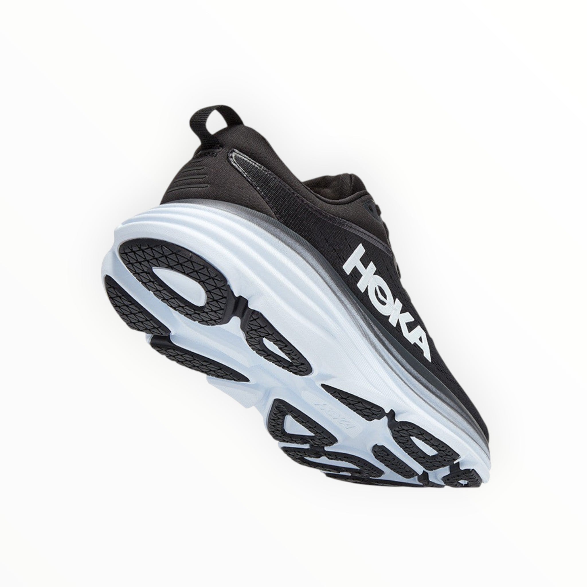 HOKA BONDI 8 MEN'S RUNNING SHOES - (Black & White)