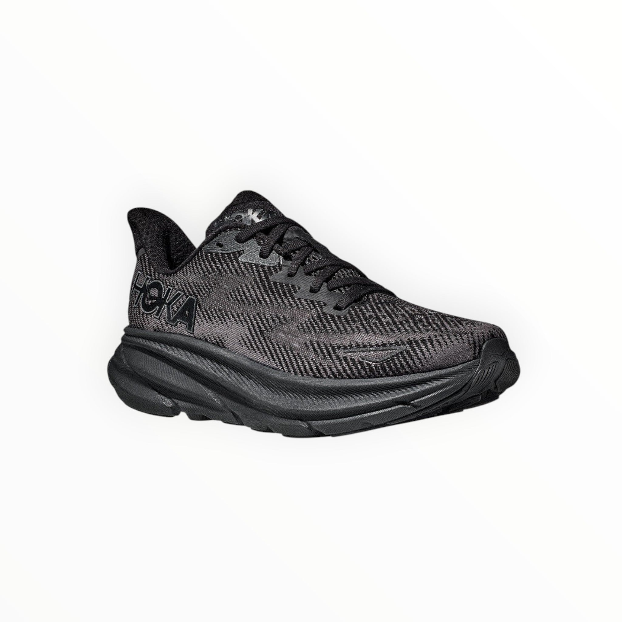 MEN HOKA CLIFTON 9 RUNNING SHOES (Black) - SS23