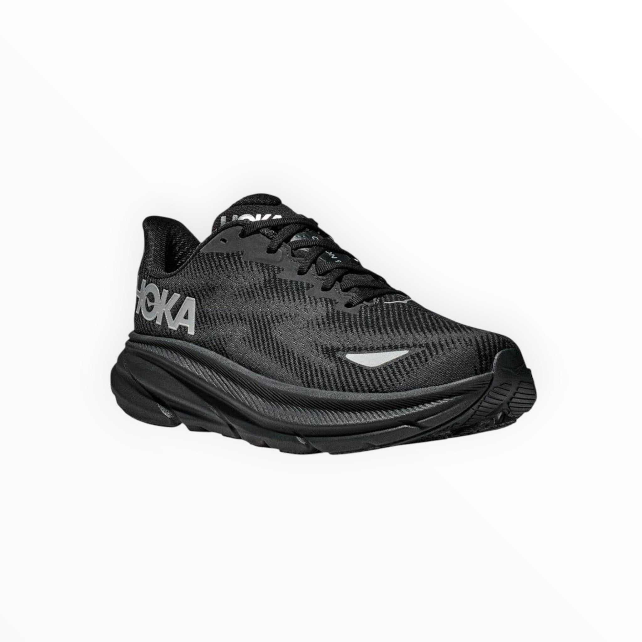 WOMEN HOKA CLIFTON 9 RUNNING SHOES (Black) - SS23