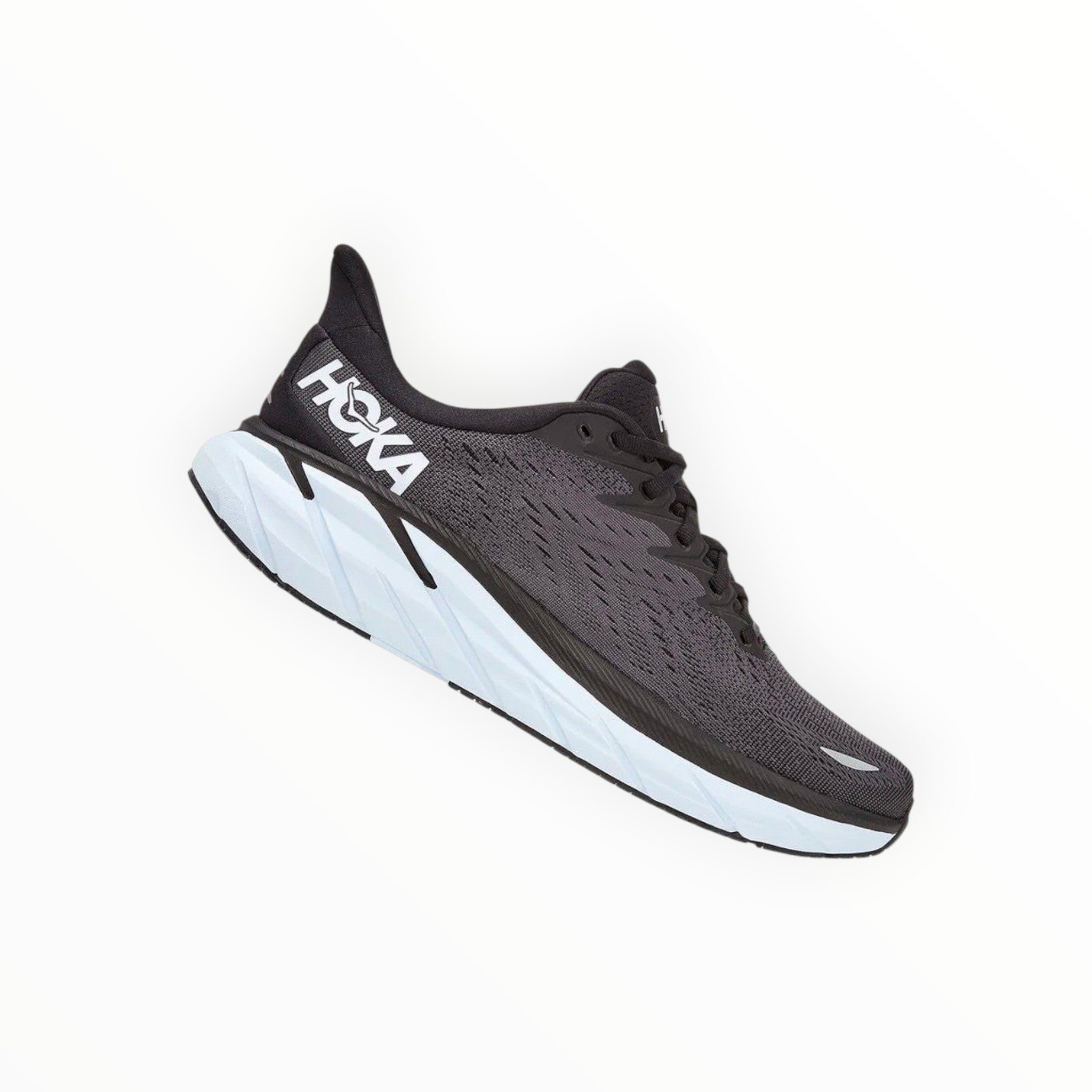 HOKA CLIFTON 8 WOMEN'S RUNNING SHOES (Black & White)