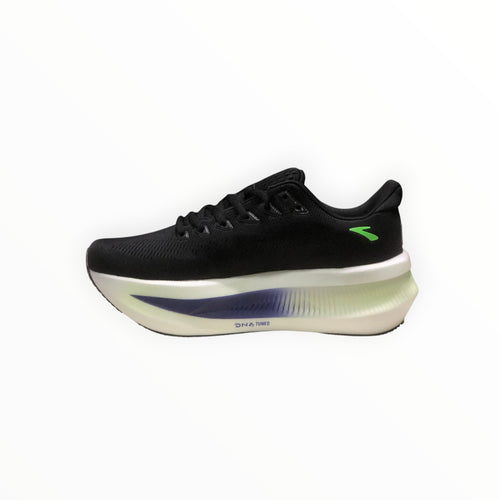 EWW Sports Shoes black and green men's Glycerin Max 2 running shoes with plush cushioning and GlideRoll rocker.