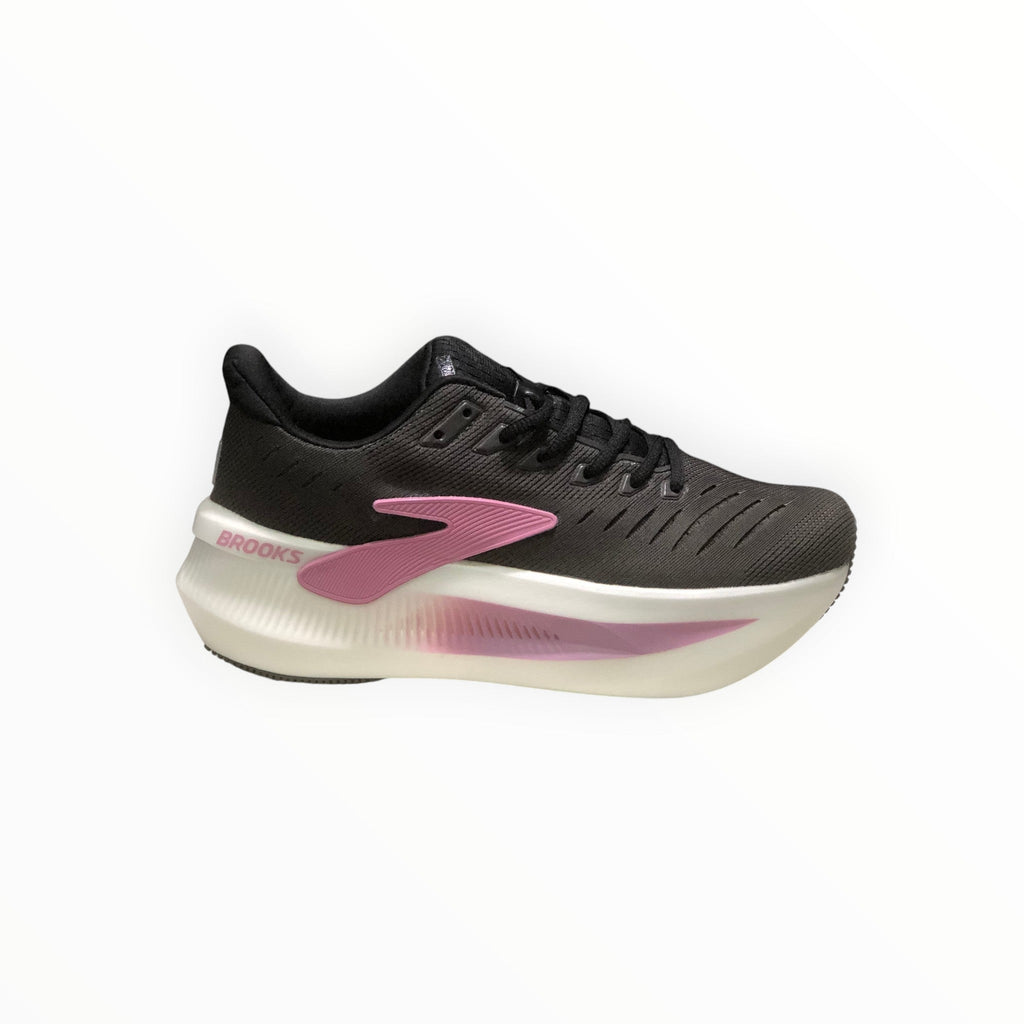 EWW Sports Shoes Glycerin Max 2 men's black running shoes with pink accents and thick white cushioning.