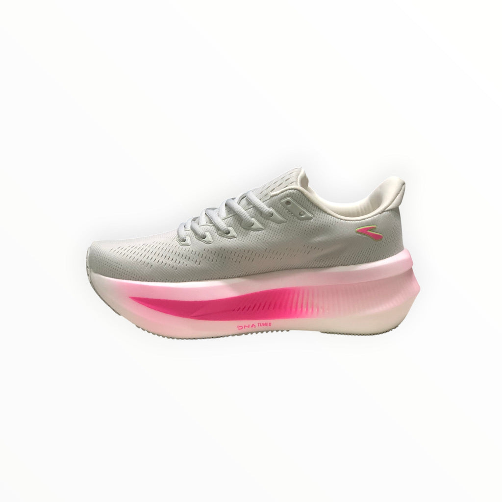 EWW Sports Shoes Glycerin Max 2 men's running shoes in grey with pink accents and a thick white sole.