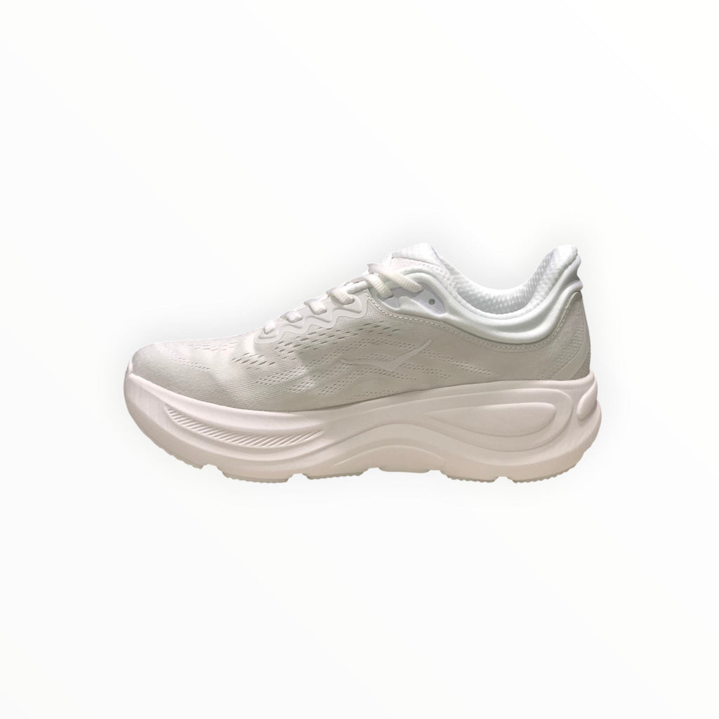 EWW Sports Shoes Hoka Bondi 9 men's all white running shoe with maximum cushioning and engineered mesh upper.
