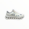 EWW Sports Shoes On Cloudtilt Remix white and grey running shoes with see-through x-ray effect upper and CloudTec Phase cushioning.