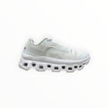 EWW Sports Shoes white On Running Cloudmonster running shoes with breathable mesh upper and signature CloudTec cushioning.